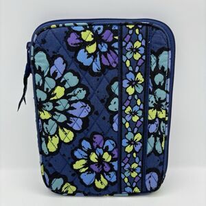 Vera Bradley Tablet iPad E Reader Kindle Sleeve Indigo Pop Blue Padded Zipper